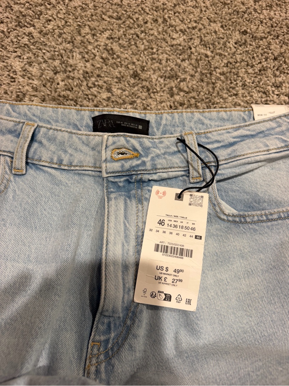 Zara Light Wash High-Rise Women’s Jeans